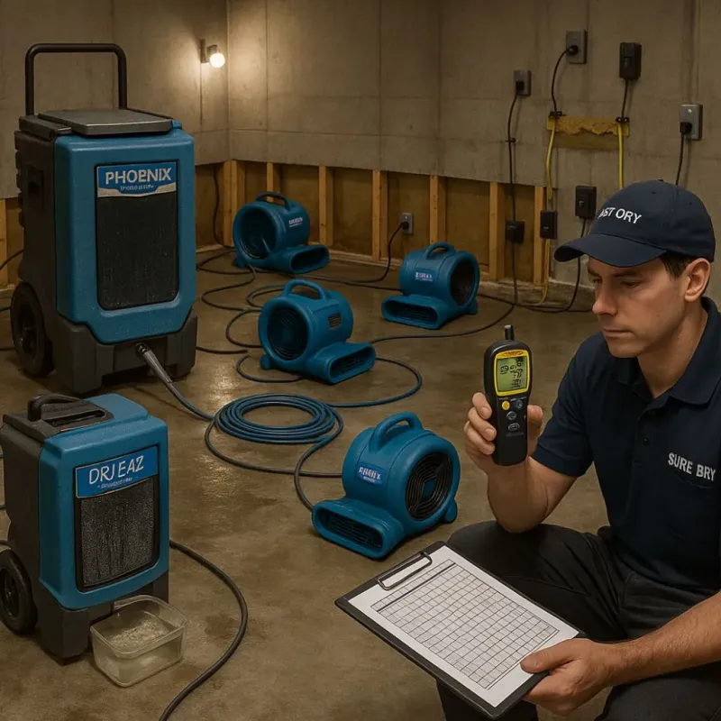 Structural Drying and Dehumidification process in Canadian County, OK